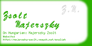 zsolt majerszky business card